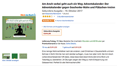 Mit witzigen Sprüchen soll dieser Adventskalender gegen den Weihnachtsstress helfen. (Foto: Amazon)
