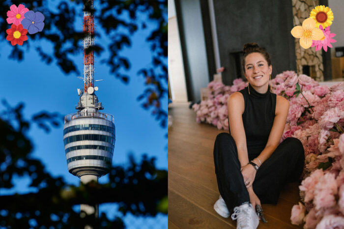 Frühlingsgefühle auf 150 Metern: Der Fernsehturm wird zum "Flower Tower"
