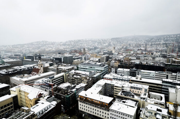 Wintereinbruch über Stuttgart: Der Schnee ist zurück